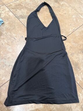Edikted Black Halter Wrap Mini Dress